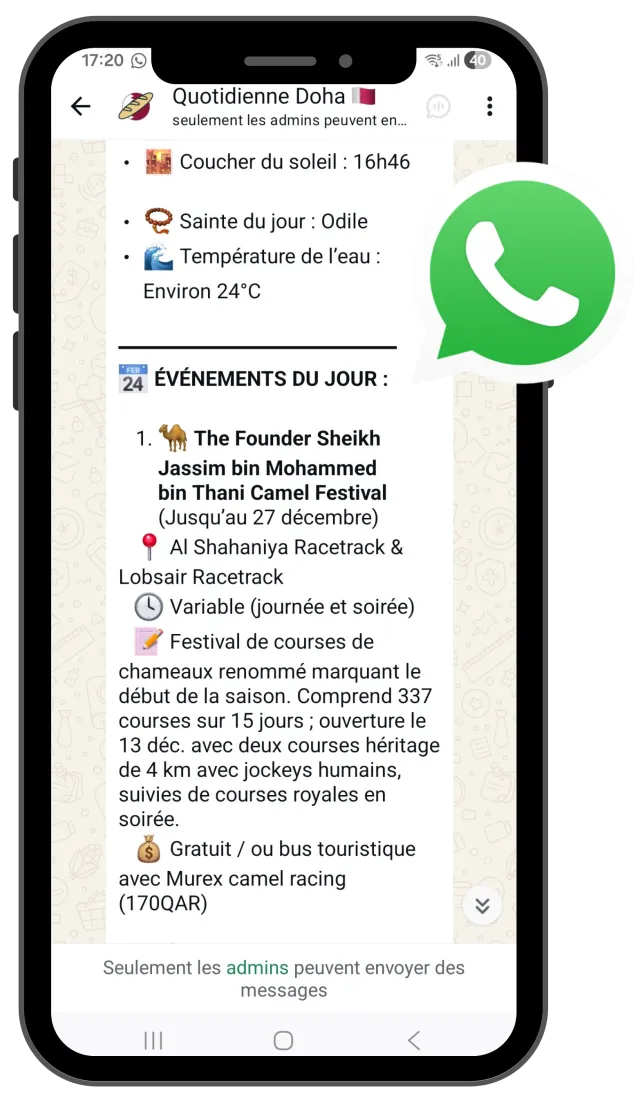 La Quotidienne de Ma Baguette à Doha sur WhatsApp