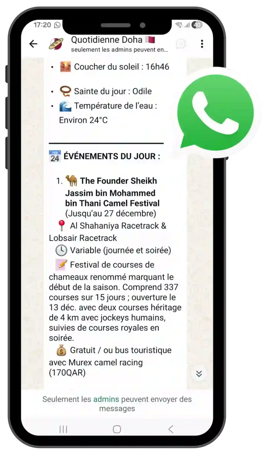 Groupe WhatsApp Météo et Activités Doha